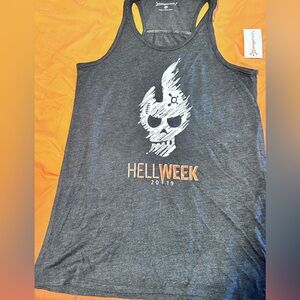 Orangetheory Gray Tank Top with White and Orange Design